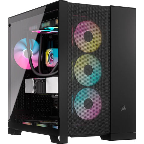 CORSAIR 6500D Airflow Black Tempered Glass Mid-Tower; 2x 3.5'' |  2x 2.5'' Drive Bays; Up to 360mm Radiator compatible | dynacor.co.za