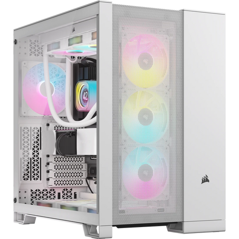 CORSAIR 6500D Airflow White Tempered Glass Mid-Tower; 2x 3.5'' |  2x 2.5'' Drive Bays; Up to 360mm Radiator compatible | dynacor.co.za