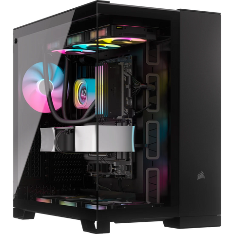 CORSAIR 6500X RGB Mid-Tower Black Dual Chamber PC Case; 2x 3.5'' |  2x 2.5'' Drive Bays; 360mm Radiator compatible; 3x 120mm fan incl | dynacor.co.za