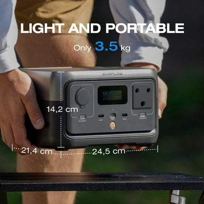 ECOFLOW RIVER 2 Portable Power Station - 256Wh LFP battery -  300W Output 110W Solar input - SA Socket