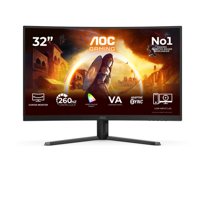 AOC- C32G42ZE Curved Monitor| 32 inch|VA FHD 240Hz|MPRT 1500R|0.3ms|HDMI DP|VESA|Low Blue Model | Adaptive Syn|Curved|2YR | dynacor.co.za