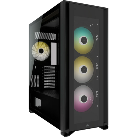 CORSAIR 7000X RGB Black Tempered Glass Mid-Tower; 6x 3.5'' |  3x 2.5'' Drive Bays; 480mm Radiator Compatible; 4x 140mm RGB Fans incl | dynacor.co.za