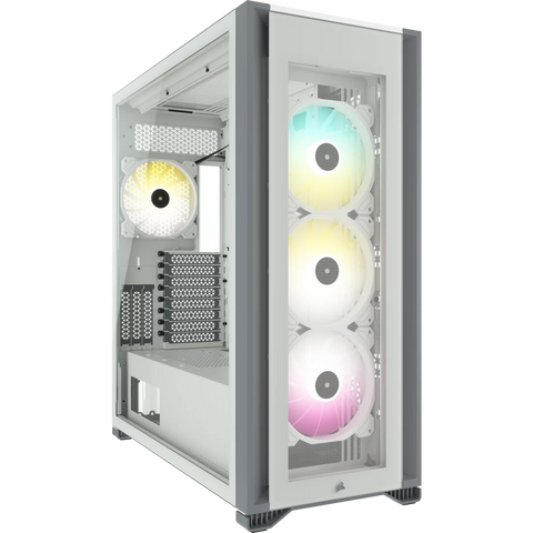 CORSAIR 7000X RGB White Tempered Glass Mid-Tower; 6x 3.5'' |  3x 2.5'' Drive Bays; 480mm Radiator Compatible; 4x 140mm RGB Fans incl | dynacor.co.za