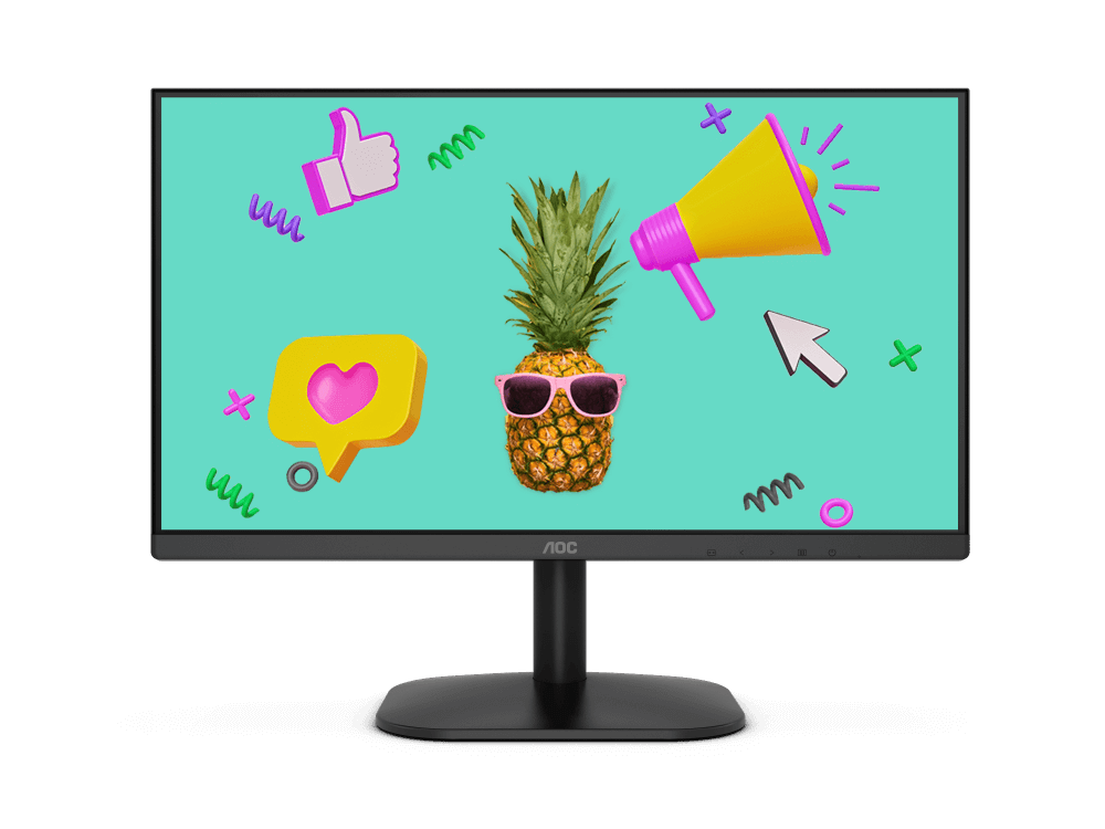 AOC Monitor 21.5 VA Panel; 1920x1080@75Hz; HDMI+VGA; earphone; Flicker free; VESA; External power supply | dynacor.co.za