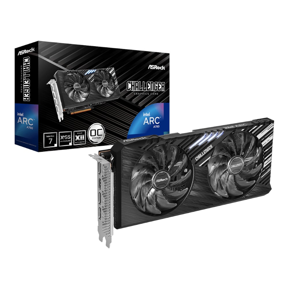 ASRock Intel Arc A750 Challenger SE OC 8GB GDDR6 256-BIT Graphics Card | dynacor.co.za