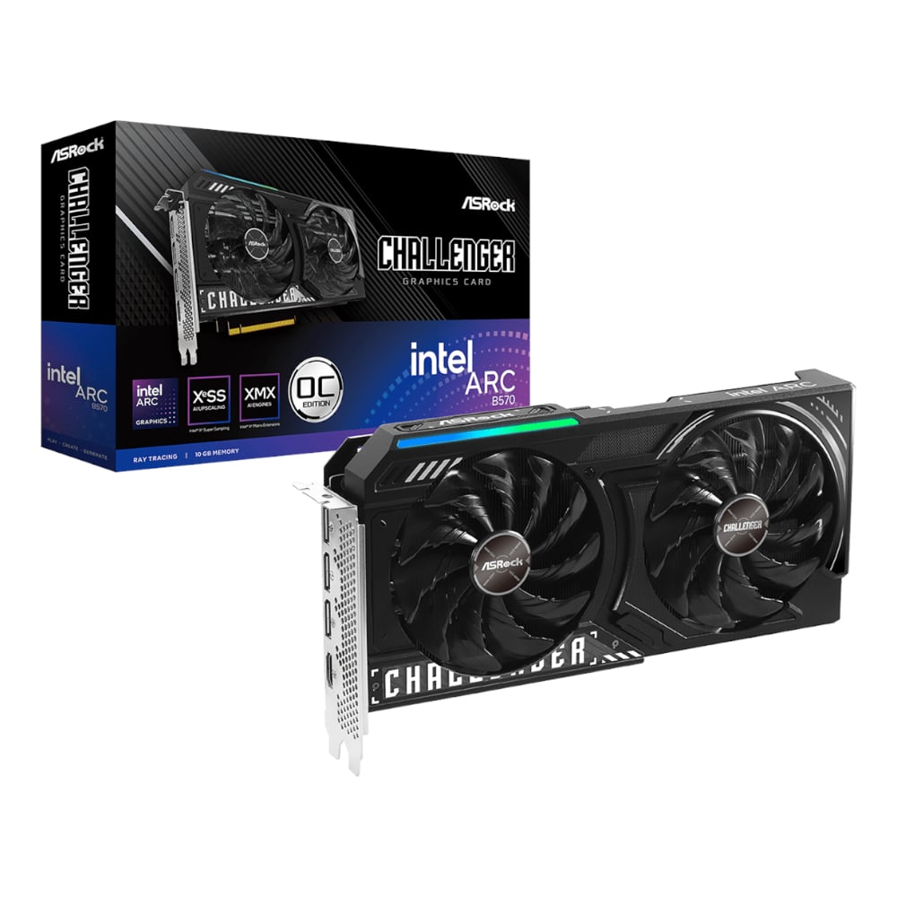 ASRock Intel Arc B570 Challenger OC 10GB GDDR6 160-BIT Graphics Card | dynacor.co.za