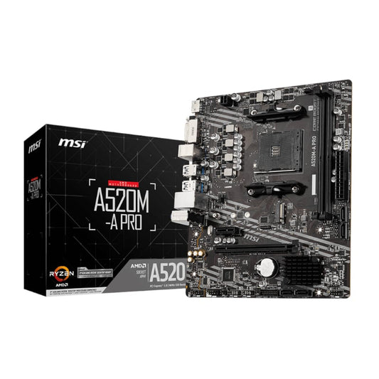 MSI A520M-A PRO AM4 AMD MATX Gaming Motherboard | dynacor.co.za