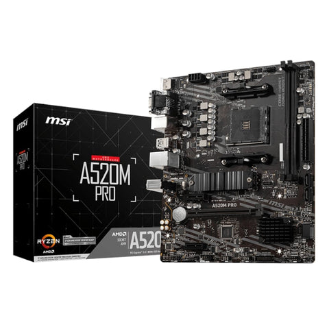 MSI A520M-PRO AMD AM4 MATX Gaming Motherboard | dynacor.co.za