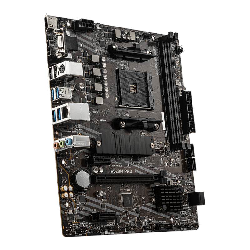 MSI A520M-PRO AMD AM4 MATX Gaming Motherboard | dynacor.co.za