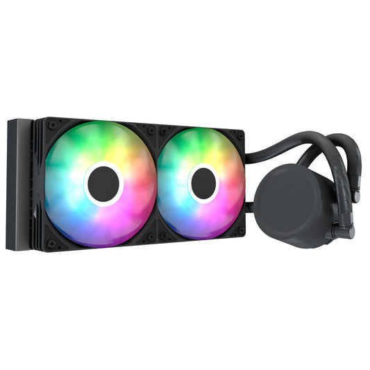 Aerocool Abyss L240 Black - 240mm ARGB Liquid Cooler - Intel LGA1851/LGA1700  - AMD AM4/AM5. | dynacor.co.za