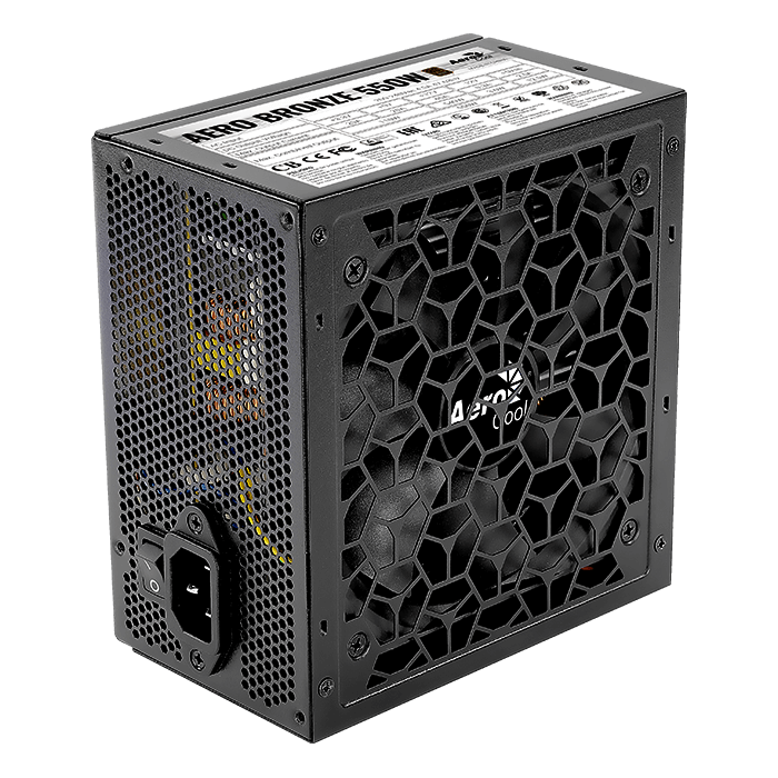 Aerocool AERO Bronze 550W  PSU - ATX 24 PIN; 1x 4+4PIN CPU; 4x SATA; 2x PATA; 1x PCIe 6+2PIN | dynacor.co.za