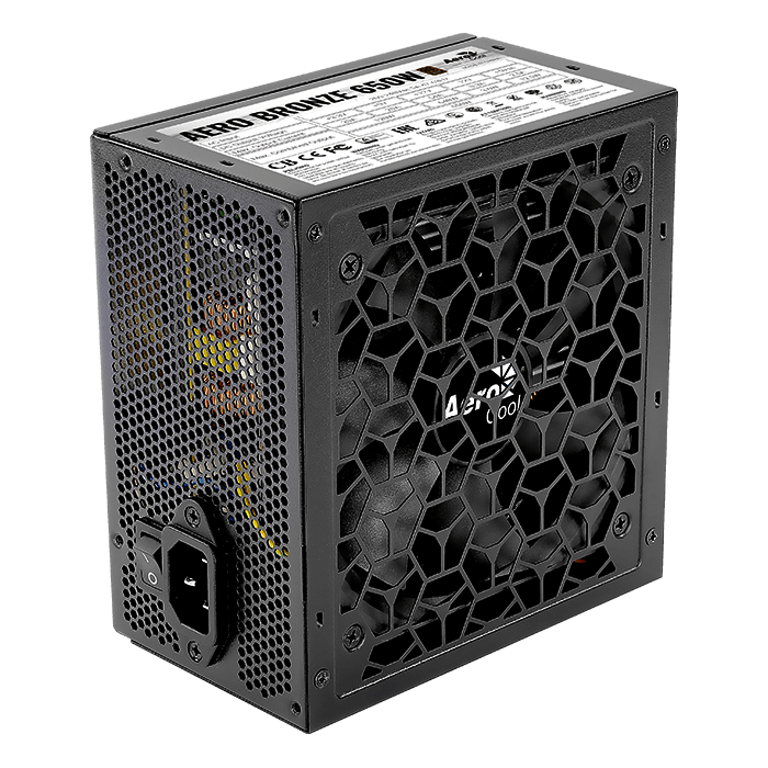 Aerocool AERO Bronze 650W  PSU - ATX 24 PIN; 1x 4+4PIN CPU; 5x SATA; 4x PATA; 2x PCIe 6+2PIN | dynacor.co.za