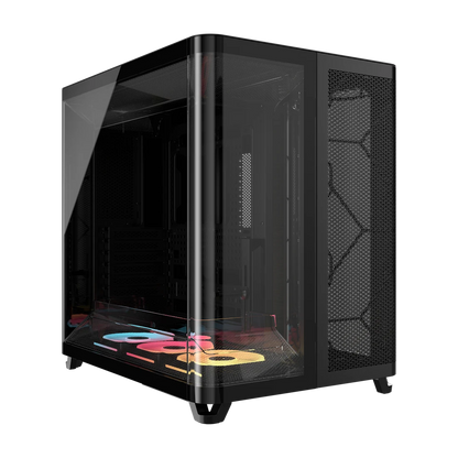CORSAIR AIR 5400 LX-R RGB iCUE LINK Triple Chamber Mid-Tower PC Case ;3x Fans included;2x 2.5'' ; 1x 3.5'';  Black | dynacor.co.za