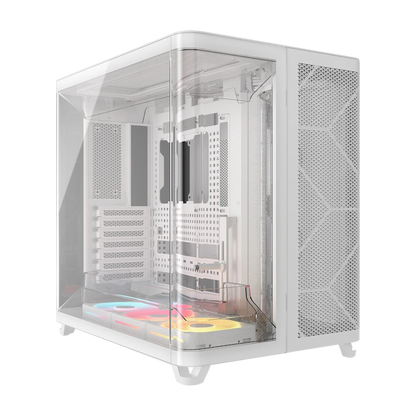 CORSAIR AIR 5400 LX-R RGB iCUE LINK Triple Chamber Mid-Tower PC Case ;3x Fans included;2x 2.5'' ; 1x 3.5''; White | dynacor.co.za