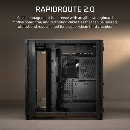 CORSAIR AIR 5400 RS-R ARGB Triple Chamber Mid-Tower PC Case ; 3x Fans Included; 2x 2.5'' ; 1x 3.5'' Black | dynacor.co.za