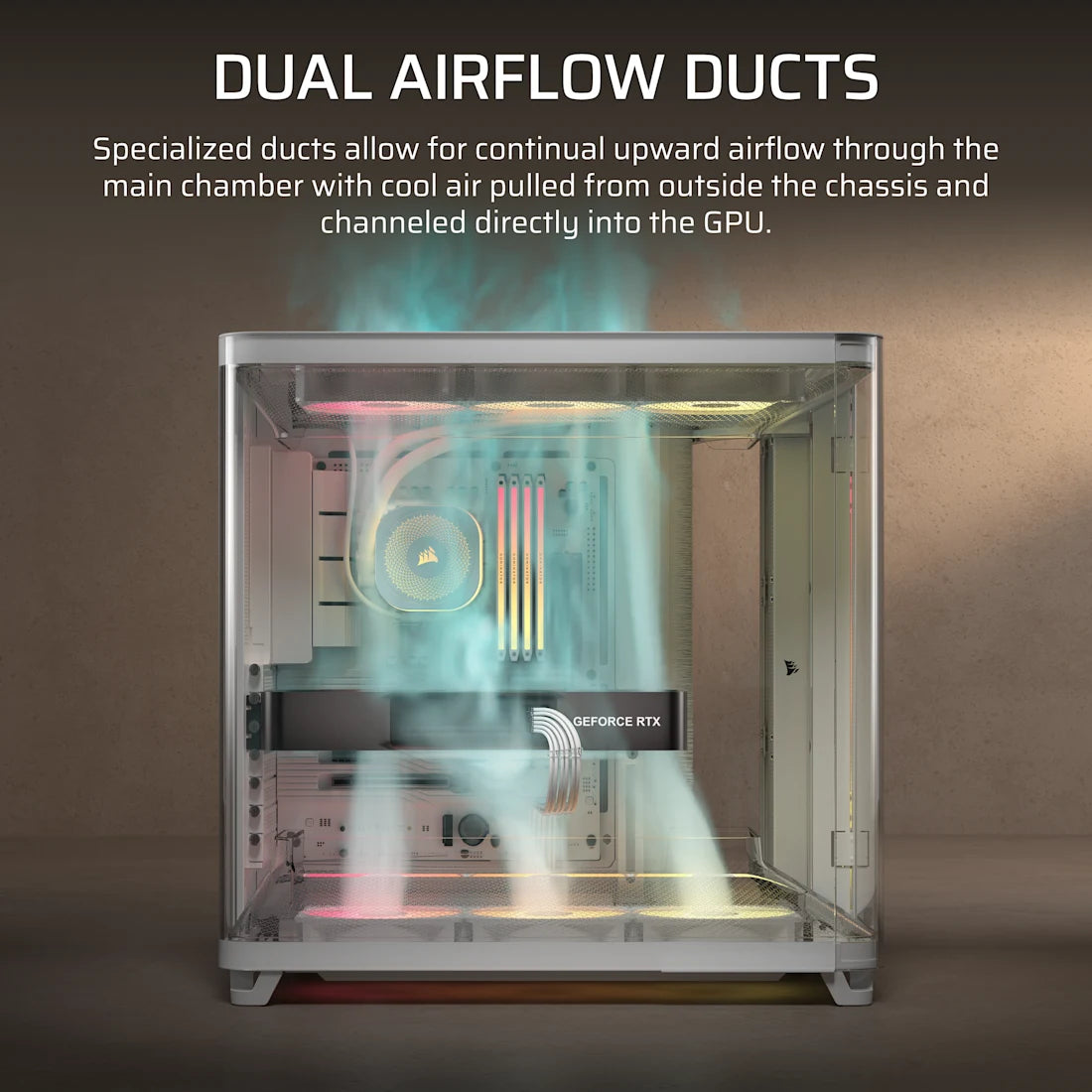 CORSAIR AIR 5400 RS-R ARGB Triple Chamber Mid-Tower PC Case ; 3x Fans Included; 2x 2.5'' ; 1x 3.5''  White | dynacor.co.za