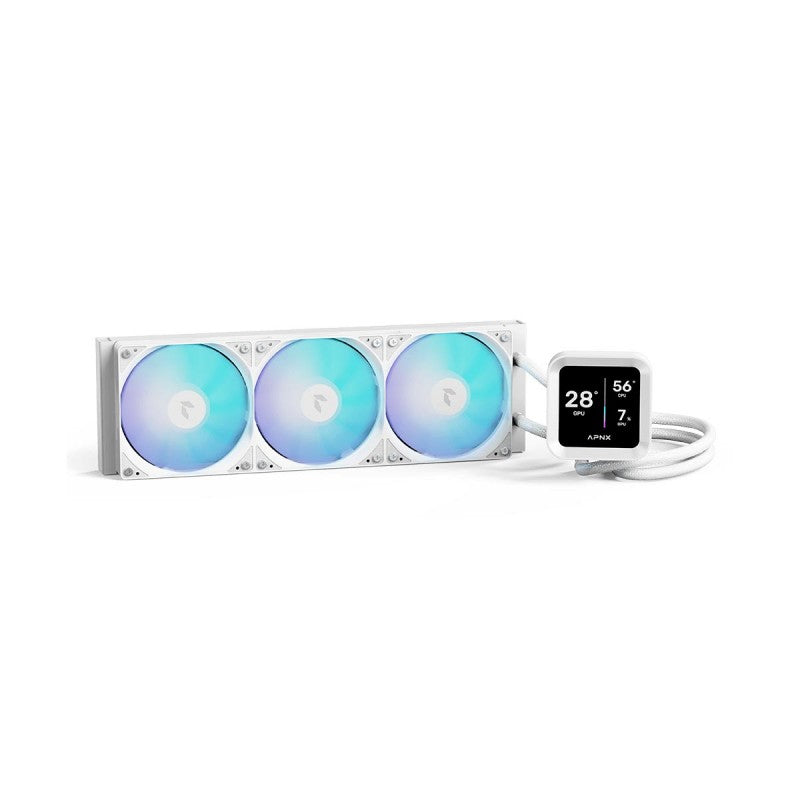 Aerocool APNX White Cooler with 4'' IPS LCD - 360mm | dynacor.co.za