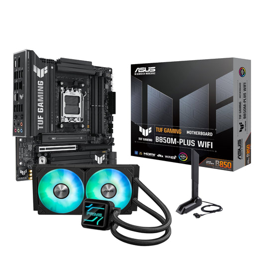 Asus TUF Gaming B850M-PLUS WIFI and Asus Prime LC 240 ARGB Liquid CPU Cooler Bundle | dynacor.co.za