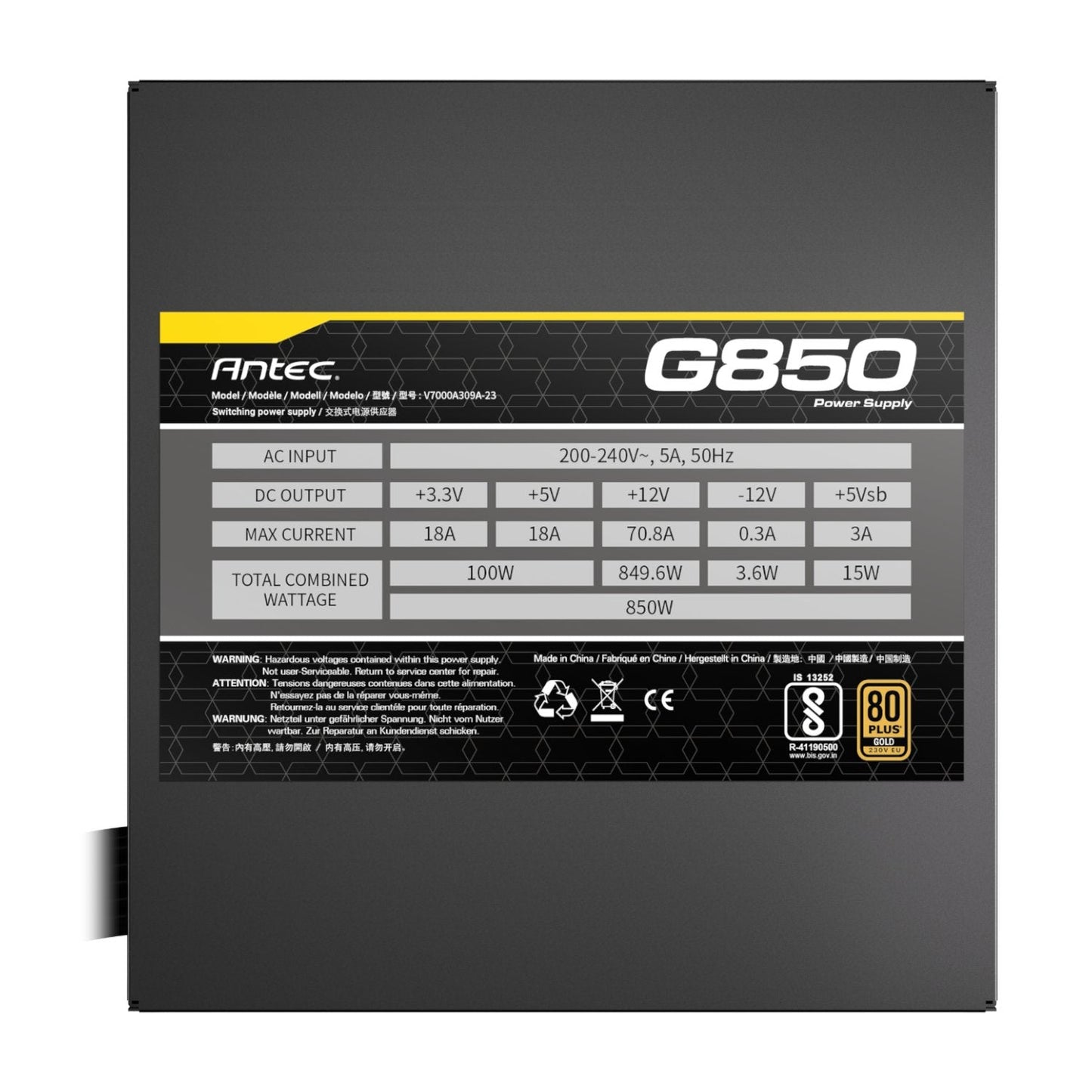 Antec ATOM G850 850W 80 PLUS Gold Semi-Modular Power Supply | dynacor.co.za