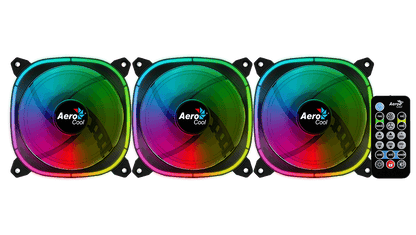 Aerocool Astro 12 Pro - Black - 12CM ARGB FANS x 3 | H66F HUB x 1 | REMOTE CONTROL x 1 | dynacor.co.za