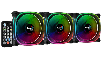 Aerocool Astro 12 Pro - Black - 12CM ARGB FANS x 3 | H66F HUB x 1 | REMOTE CONTROL x 1 | dynacor.co.za