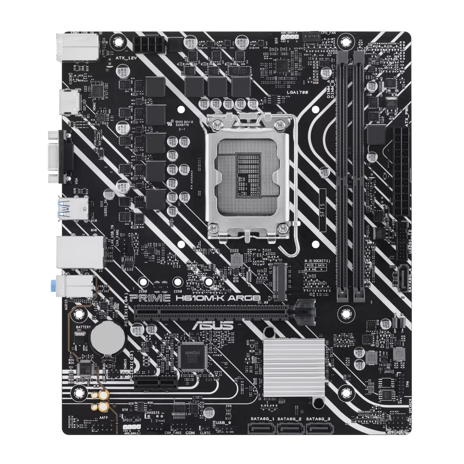 Asus PRIME H610M-K ARGB Intel LGA1700 M-ATX Motherboard | dynacor.co.za