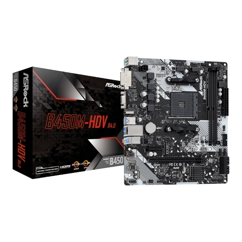 ASRock B450M-HDV R4.0 AMD AM4 M-ATX Motherboard | dynacor.co.za
