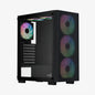 Aerocool B509A Black Mid tower case - Includes 120mm ARGB Fan x 6 - ATX - 5x 2.5'' or 3x3.5'' - 360mm Radiator. | dynacor.co.za