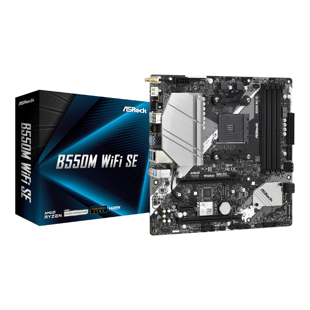 ASRock B550M Wi-Fi SE AMD AM4 m-ATX Motherboard | dynacor.co.za