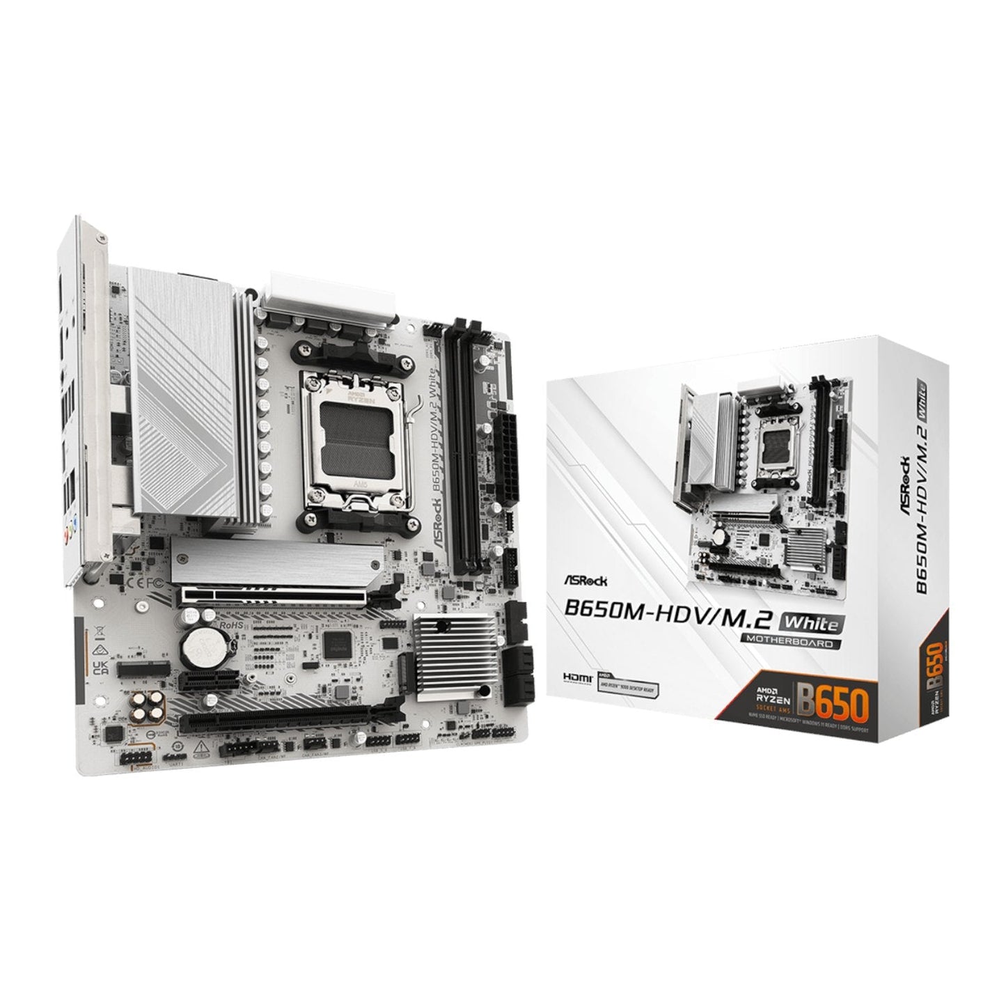 ASRock B650M-HDV/M.2 AM5 Micro-ATX Motherboard - White | dynacor.co.za