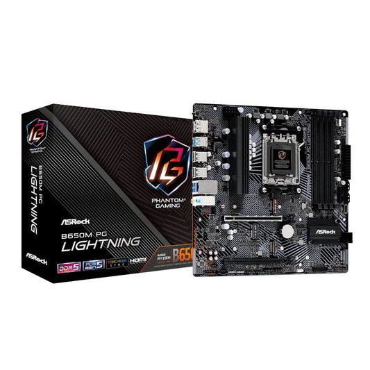ASRock B650M PG Lightning AMD AM5 Micro ATX Motherboard | dynacor.co.za