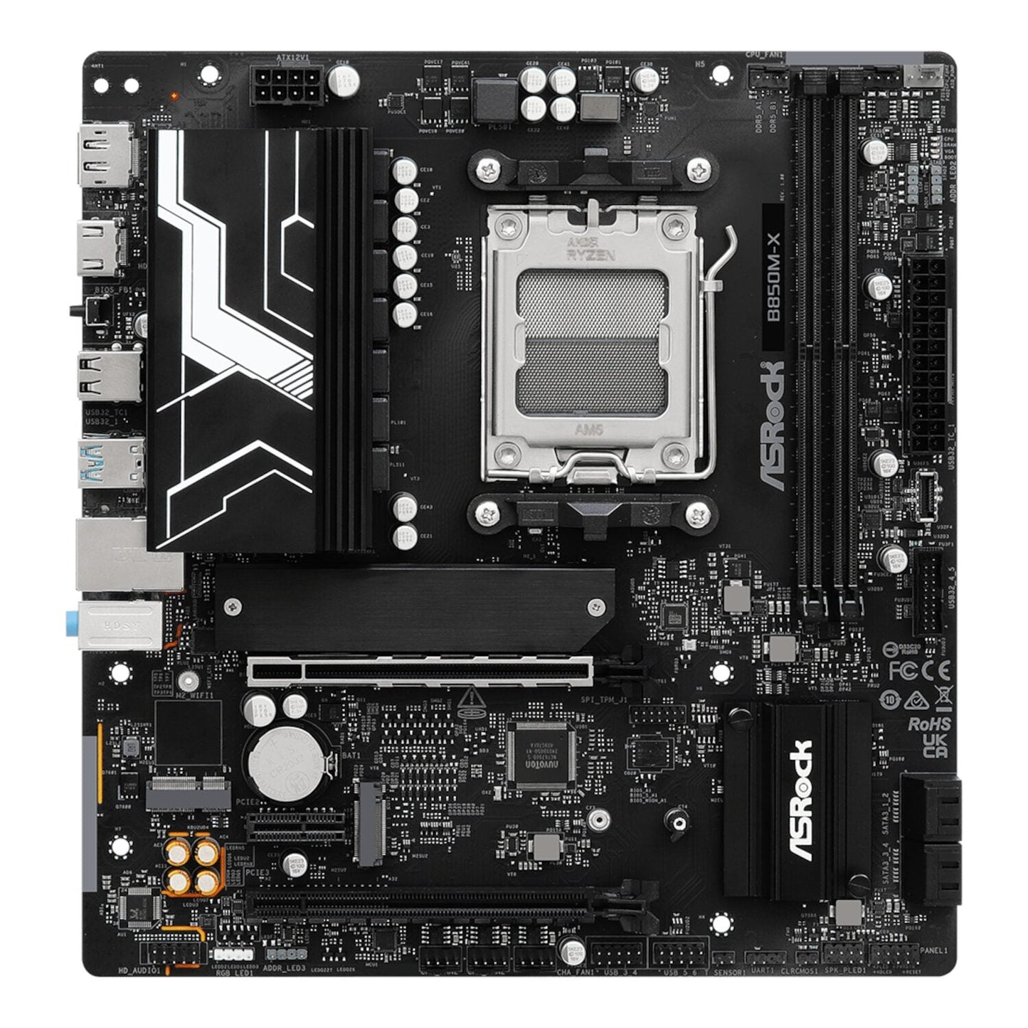 ASRock B850M-X WiFi AM5 Micro ATX Motherboard (DDR5, PCIe 5.0, Wi-Fi 6E) | dynacor.co.za