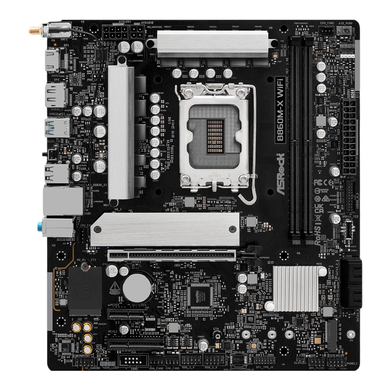 ASRock B860M-X Micro ATX DDR5 Motherboard (PCIe 5 and Wi-Fi 6E) | dynacor.co.za