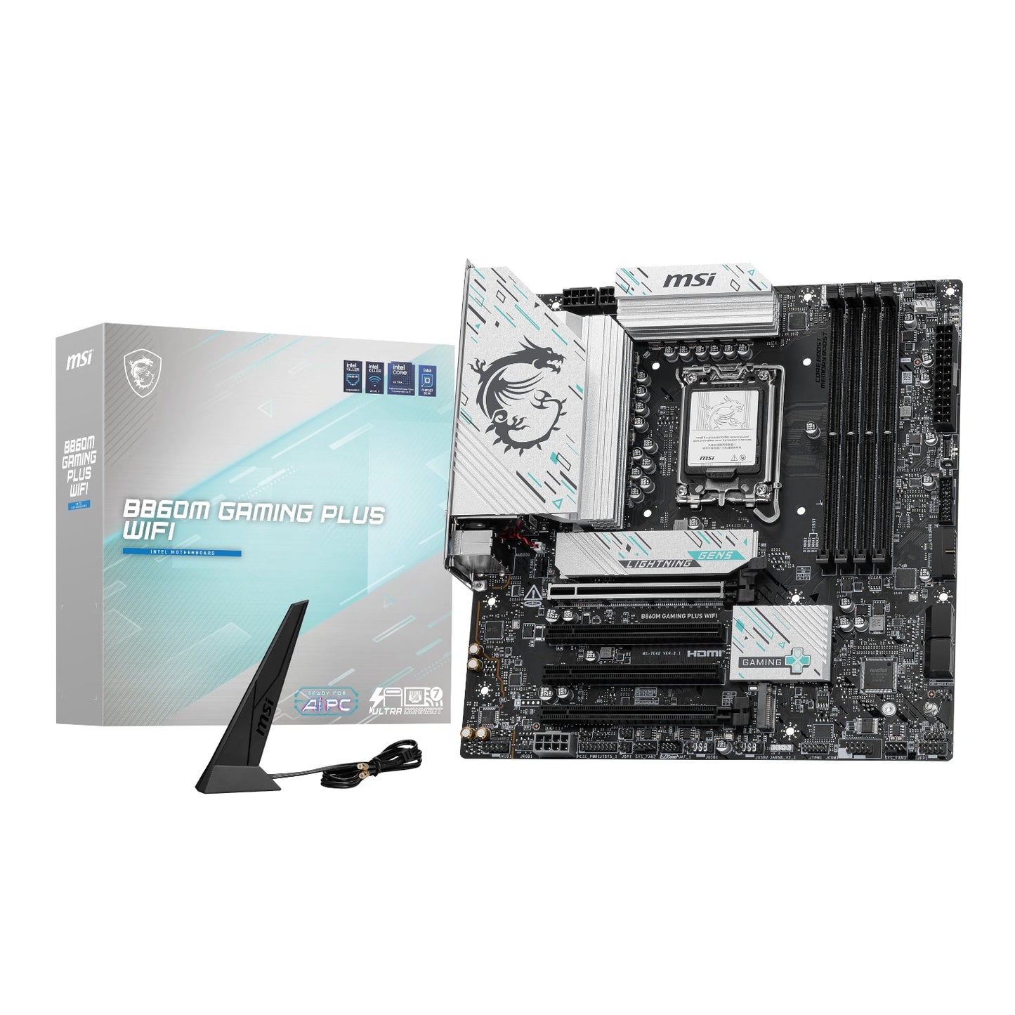 MSI B860M Gaming PLUS WIFI Intel LGA1851 DDR5 M-ATX Motherboard | dynacor.co.za
