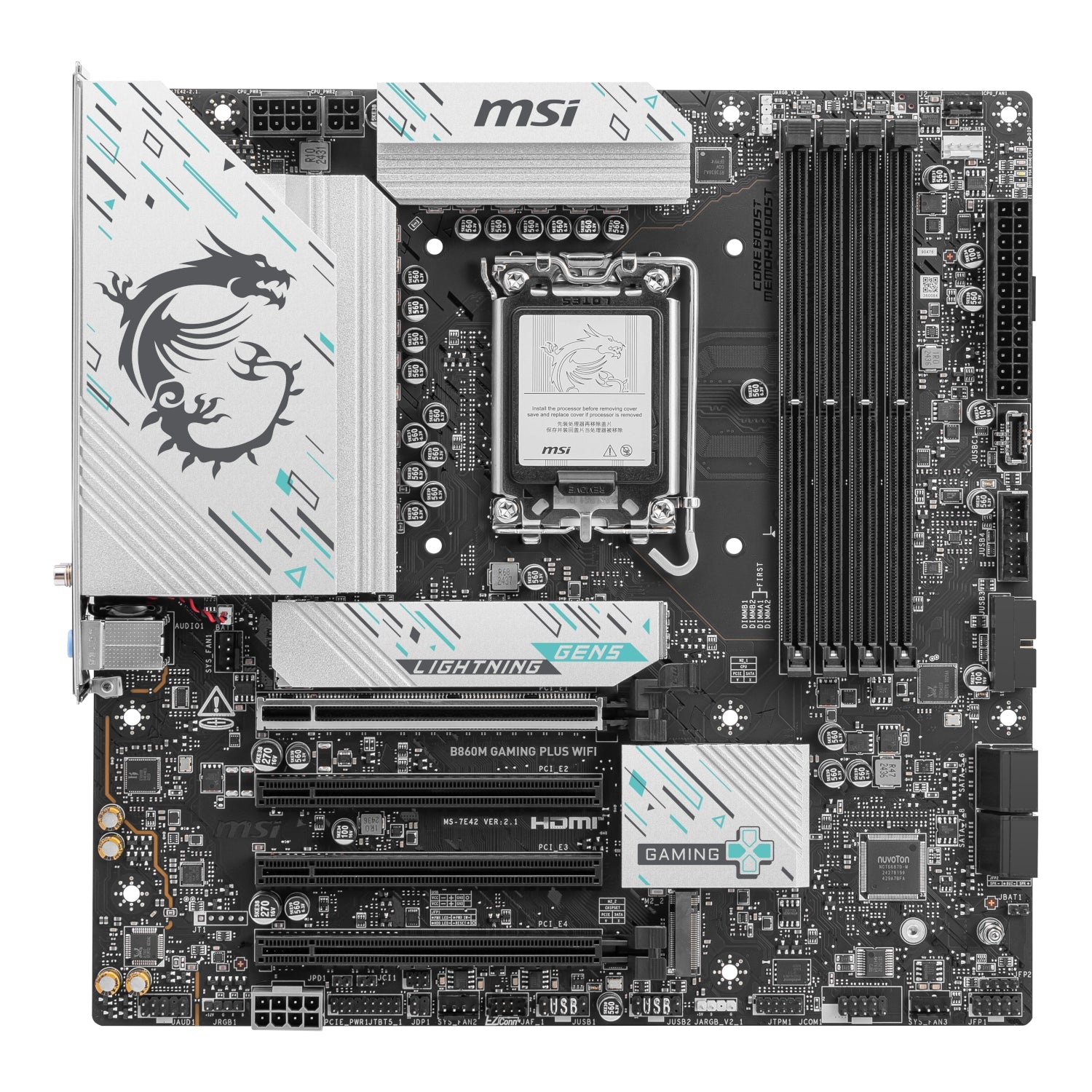 MSI B860M Gaming PLUS WIFI Intel LGA1851 DDR5 M-ATX Motherboard | dynacor.co.za