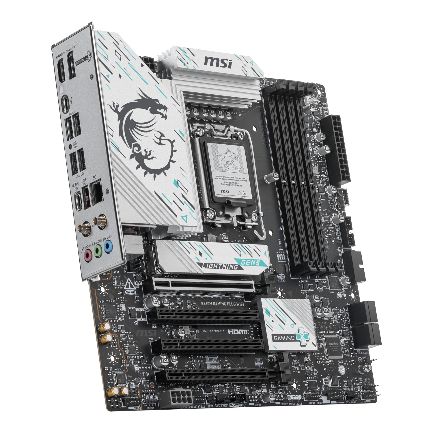 MSI B860M Gaming PLUS WIFI Intel LGA1851 DDR5 M-ATX Motherboard | dynacor.co.za