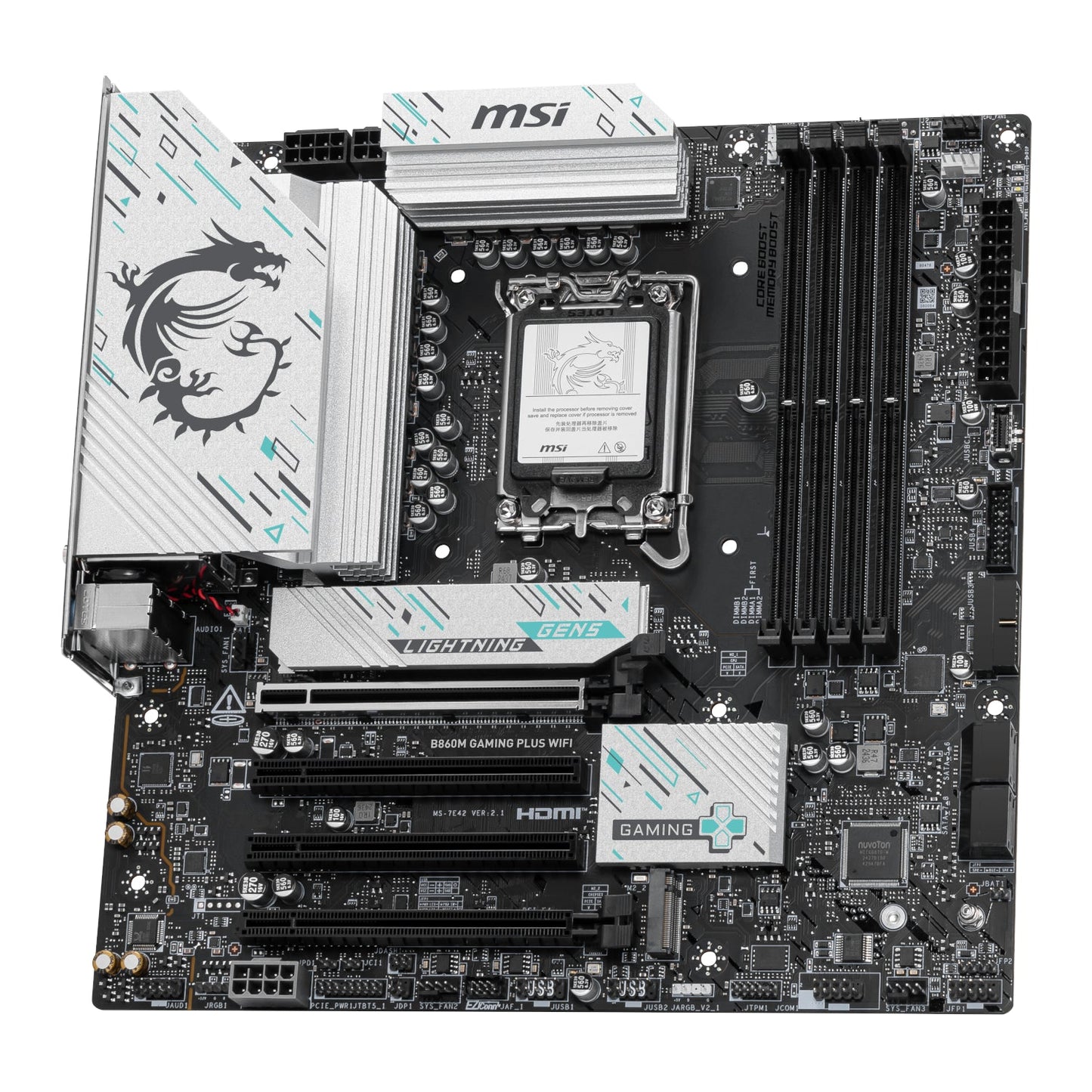 MSI B860M Gaming PLUS WIFI Intel LGA1851 DDR5 M-ATX Motherboard | dynacor.co.za