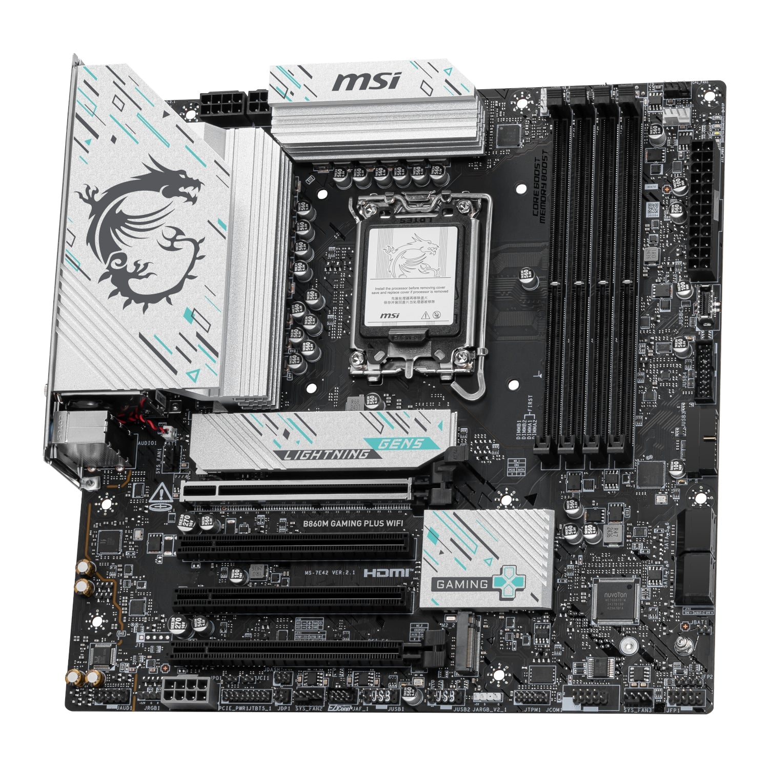 MSI B860M Gaming PLUS WIFI Intel LGA1851 DDR5 M-ATX Motherboard | dynacor.co.za