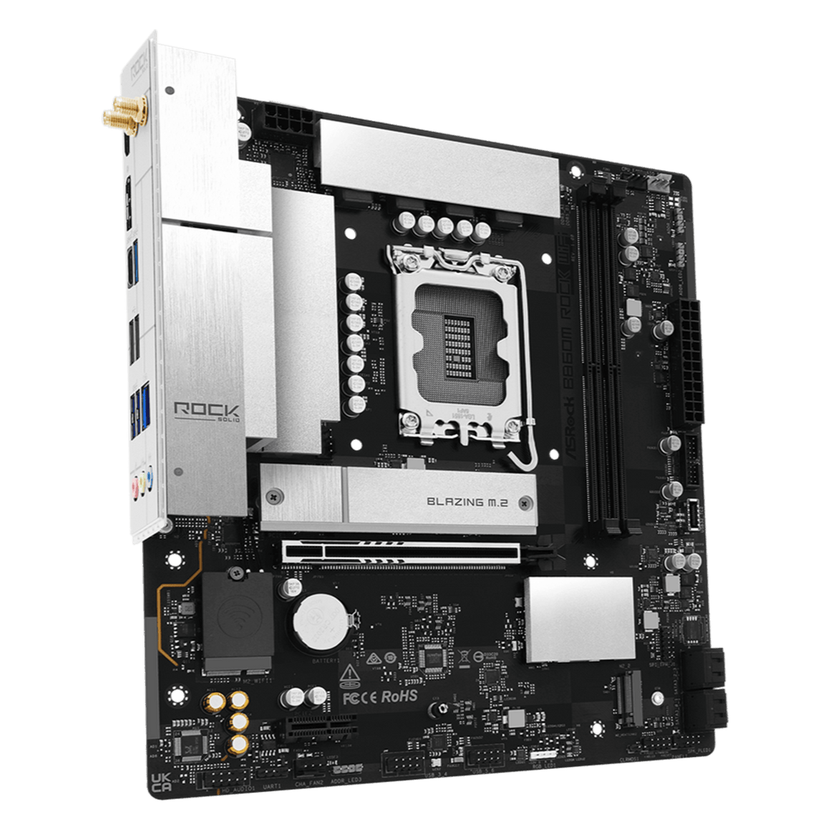 ASRock B860M Rock WiFi Intel LGA1851 MATX Gaming Motherboard | dynacor.co.za