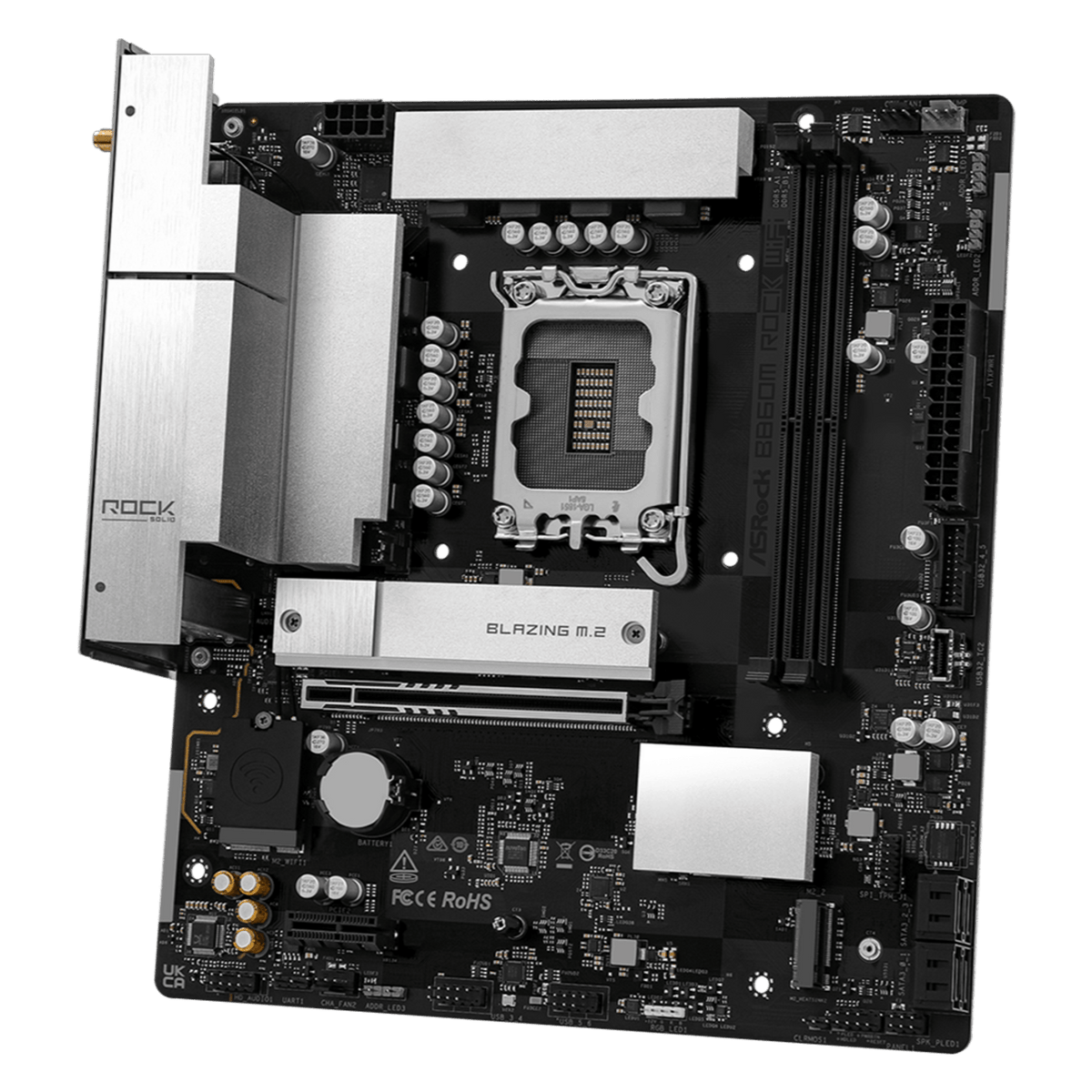 ASRock B860M Rock WiFi Intel LGA1851 MATX Gaming Motherboard | dynacor.co.za