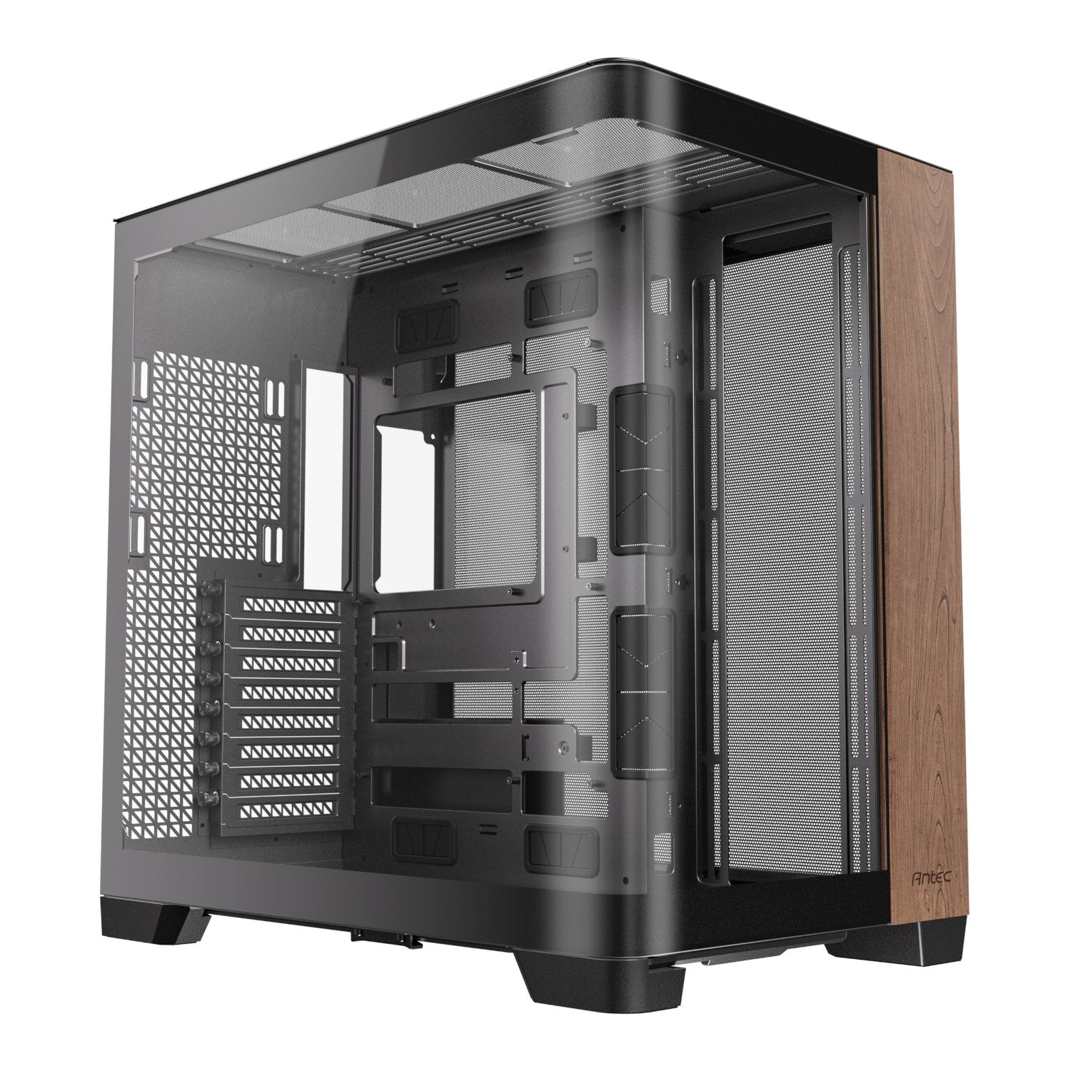 Antec C8 Curved Wood E-ATX | ATX | Micro-ATX | ITX Dual Chamber Gaming Chassis - Black | dynacor.co.za
