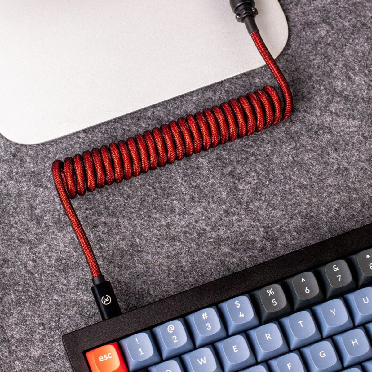 Keychron Coiled Aviator Cable - Red | dynacor.co.za