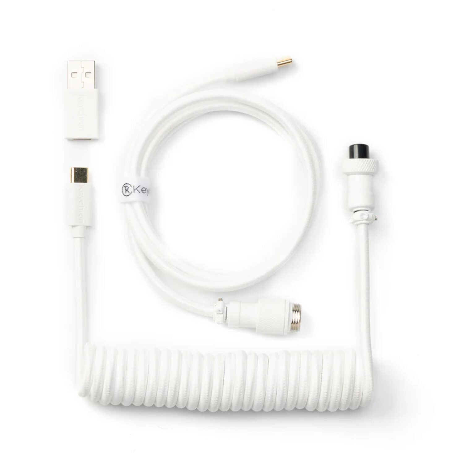 Keychron Coiled Aviator White Cable | dynacor.co.za