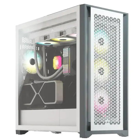 CORSAIR 5000D Airflow Tempered Glass Mid-Tower; White - 4x3.5''; 2x2.5''; Up to 360mm Liquid Coolers - ATX Chassis | dynacor.co.za