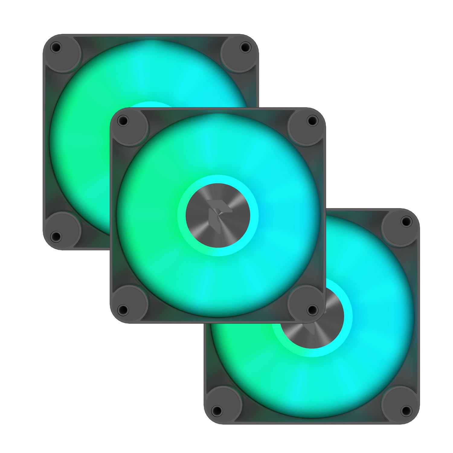 Aerocool APNX FP1-R 120mm PWM ARGB Fan - Black - 3 pack with Hub | dynacor.co.za