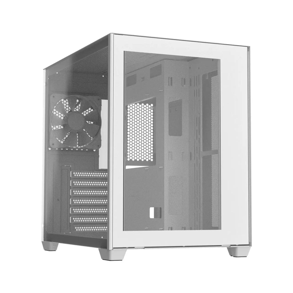FSP CMT380W ATX Gaming Chassis Tempered Glass side panel - White | dynacor.co.za