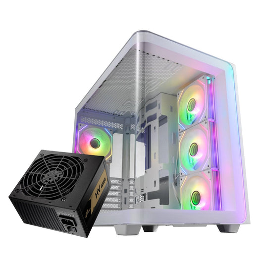 FSP M580 ATX White Gaming Chassis and HV Pro 650W Power Supply Bundle | dynacor.co.za