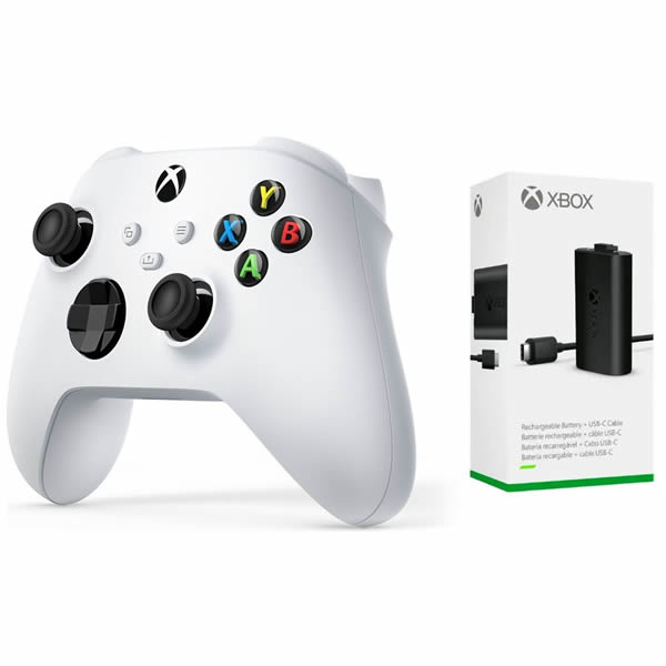 XBOX Robot White Controller + Rechargeable Battery + USB-C Cable | dynacor.co.za