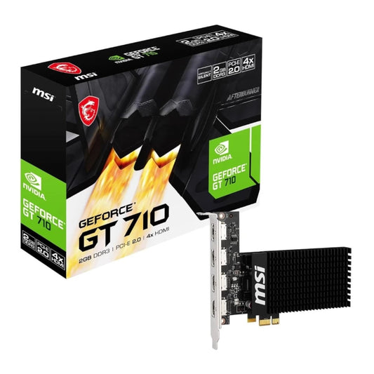 MSI Nvidia GeForce GT 710 2GD3H 2GB 64-BIT 4x HDMI Graphics Card | dynacor.co.za