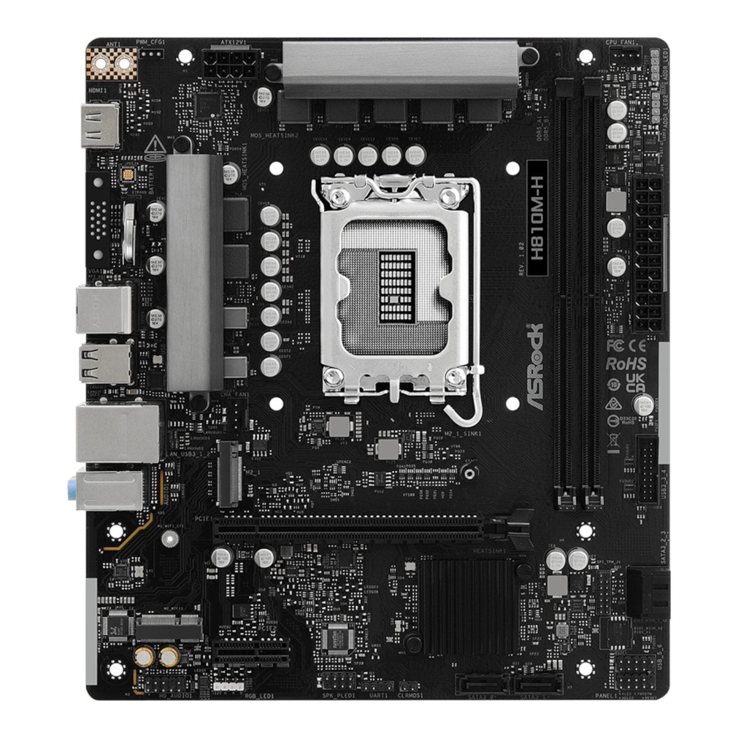 ASRock H810M-H Intel LGA1851 Micro ATX Motherboard - Black | dynacor.co.za